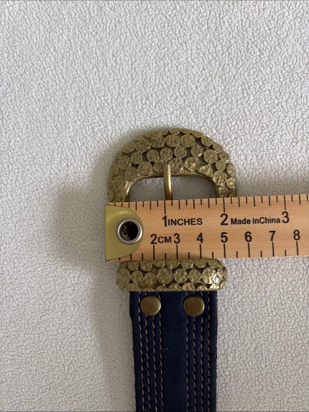 Sand Castle Navy Blue Women's Belt with Brass Hardware - Picture 6 of 6